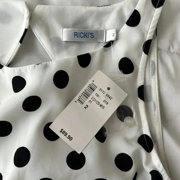 NWT Ricki’s Polka Dot Midi Dress  | Women’s Size 2 - Picture 5 of 9